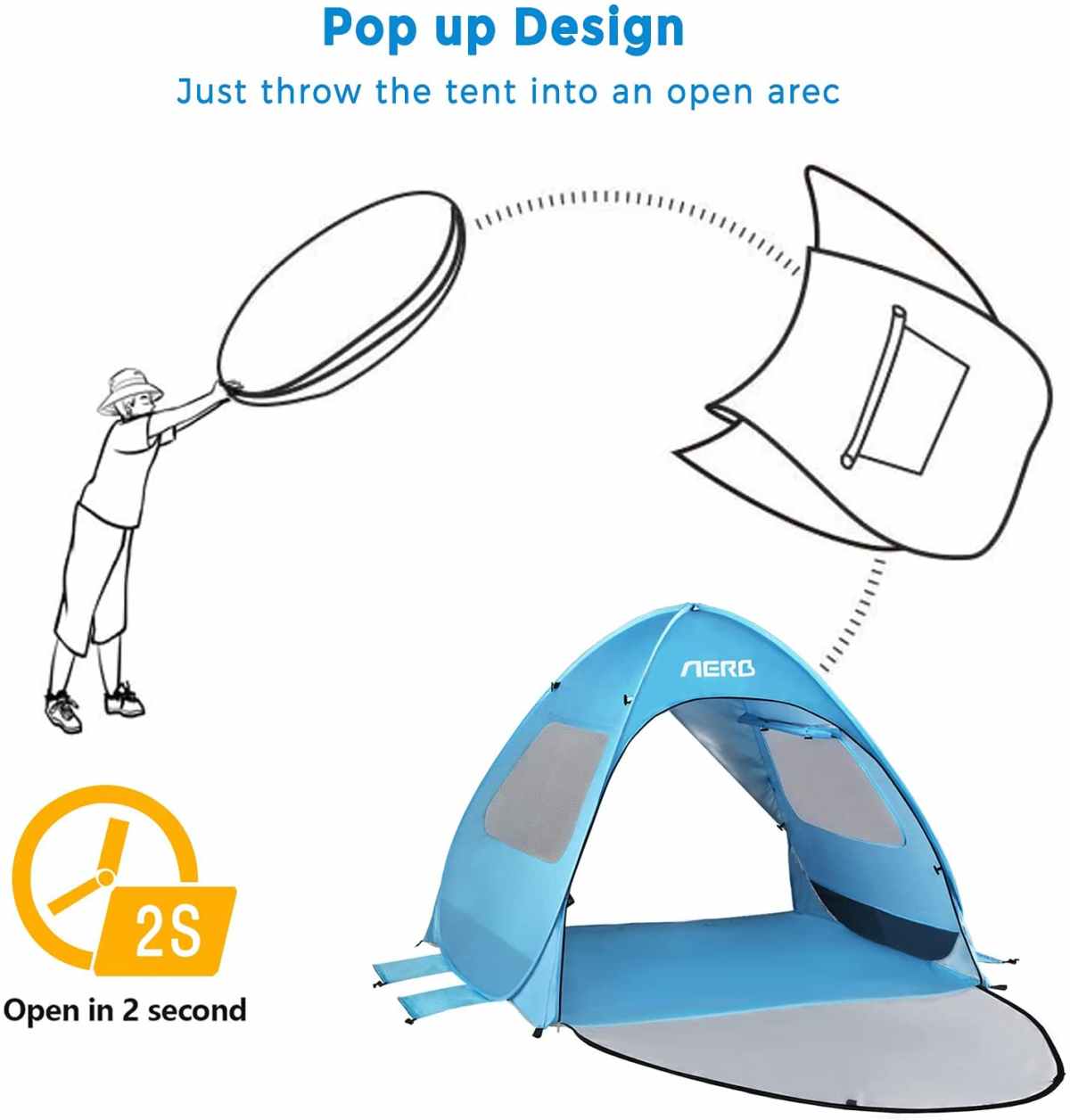Aerb Pop up Beach Tent Sun Shelter